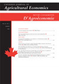 Canadian Journal Of Agricultural Economics-revue Canadienne D Agroeconomie