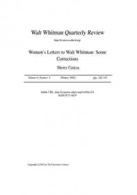 Walt Whitman Quarterly Review